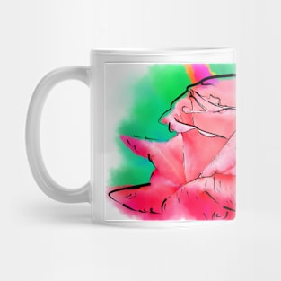 Subtle Red Rose In Abstract Watercolor Mug